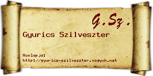 Gyurics Szilveszter névjegykártya