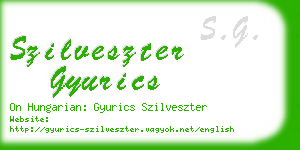 szilveszter gyurics business card